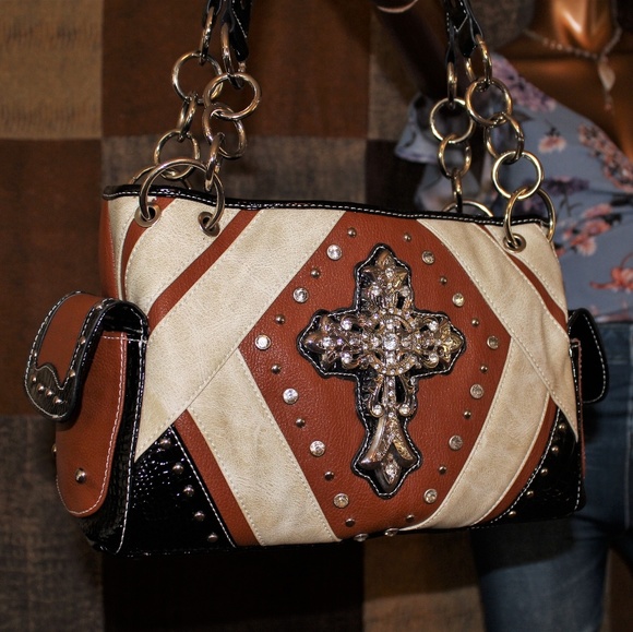Bags Rhinestone Cross Handbag Poshmark